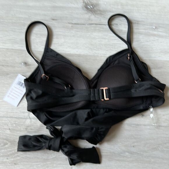 Copper Control Women's Cross Front Bra Swim Top Black M NWT IN PACKAGING‎ - Picture 4 of 4
